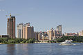 Apartment complexes seen from the river