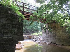 W&OD Trail Glencarlyn Park 2nd footbridge in 2020