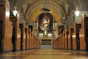Vue intérieure de la Chapelle Notre-Dame-de-Bon-Secours, meilleure des photos de Wikipédia prend Montréal.