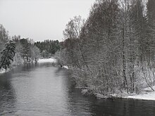 Фотография Черной Речки зимой. Приморское шоссе , мост через реку.