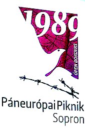 The Pan-European Picnic took place in August 1989 on the Hungarian-Austrian border. 00 Paneuropai Piknik emlekhely.jpg