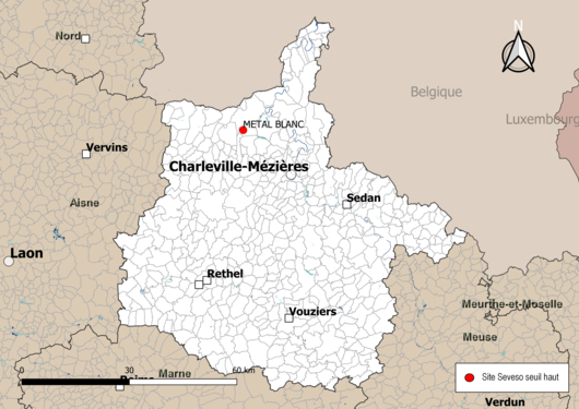 Carte des sites Seveso seuil haut.