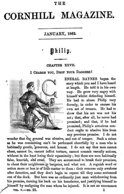 První strana časopisu Cornhill Magazine (leden 1862)