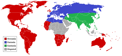 1984 fictious world map