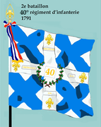 Drapeau du 2e bataillon du 40e régiment d'infanterie de ligne de 1791 à 1793
