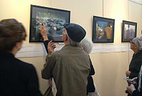 The 12th anniversary of ethnic cleansing in Abkhazia, which was held in Tbilisi in 2005. One of the visitors of the gallery recognized her dead son on the photograph Abkhazia genocide anniversary 2005.jpg