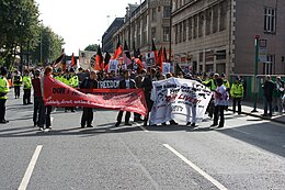 British anarchists in Manchester in September 2008 Anarchists (2872762839).jpg