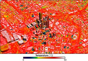 Image of Atlanta, Georgia, showing temperature distribution, with blue showing cool temperatures, red warm, and hot areas appear white Atlanta thermal.jpg