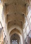 Perpendicular Style: Fächergewölbe und Fenster der Abteikirche von Bath