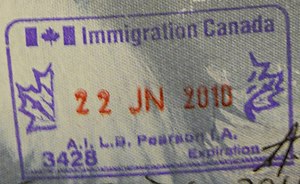 English: Passport Stamp issued by Immigration ...