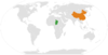 Location map for Chad and China.