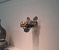 A bronze chariot fitting with gold, silver, and glass decoration, c. 300–250 BC, Eastern Zhou Dynasty