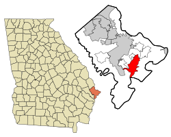 Location in Chatham County and the state of Georgia