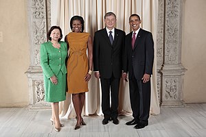 President Barack Obama and First Lady Michelle...