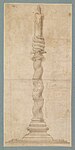 Diseño de un candelabro en forma de columna salomónica jónica, hacia 1530-1546