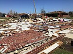 A duplex in Rolling Fork, Mississippi, that was completely destroyed by a violent EF4 tornado, on March 24, 2023.[10]