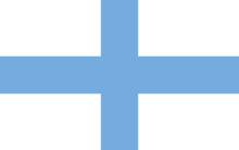 Flag of the Nacionalistas. The colours represent the national colours of Argentina while the cross represents Christianity. Flag of Argentine Nacionalistas.svg