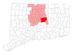 Location of Glastonbury in Hartford County, Connecticut