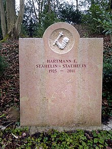 Hartmann F.Stähelin-Staehelin (1925–2011) Pharmakologe, Mikrobiologe, Entdeckung von Ciclosporin bei Sandoz, Grab auf dem Friedhof Hörnli, Riehen, Basel-Stadt