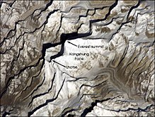 Kangshung Face (the east face) as seen from orbit ISS004E8852 everest.jpg