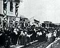 I Reali di Savoia accolti presso la stazione della Circumetnea di Piedimonte(CT) nel 1911