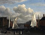 Gezicht op het Damrak in Amsterdam, Jacob van Ruisdael