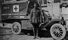 Julien Bryan in front of his Ambulance 464 in April 1917 near Verdun Julien Bryan - Ambulance 646 - 34.jpg