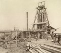 Houten schachtbok van de Raub Gold Mining Company, Pahang, Maleisië, rond 1910