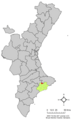 Розташування муніципалітету Беніарда у автономній спільноті Валенсія