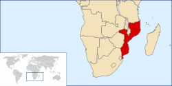 Location of Mozambique