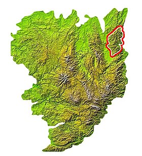 Localisation du Beaujolais sur la carte du Massif central.