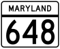 Maryland Route 648 marker