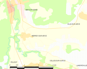 Poziția localității Merrey-sur-Arce