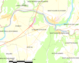Mapa obce La Baume-d’Hostun