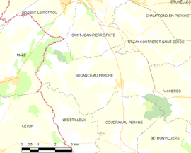 Mapa obce Souancé-au-Perche