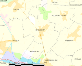 Mapa obce Bugnicourt