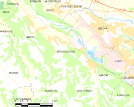 Mapa obce Artiguelouve