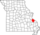A state map highlighting Sainte Genevieve County in the southeastern part of the state.