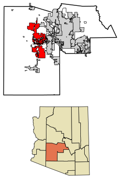 Location of Buckeye in Maricopa County, Arizona