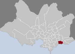 Location of Malvín in Montevideo