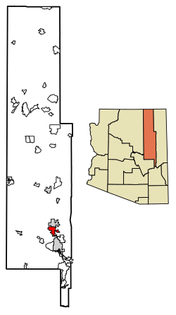 Location of Taylor in Navajo County, Arizona