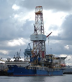 The Noble Discoverer drillship in Seattle in 2012