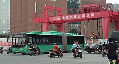 Yutong articulated bus on route B1