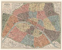 Plan de Paris divisé en 20 arrondissements, 1926.