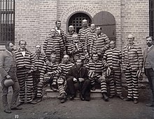 Mormon polygamists in prison at the Utah Penitentiary, c. 1889 Polygamists in prison.jpg