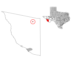 Location of Marfa in Presidio County