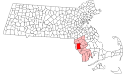 Location in Bristol County in Massachusetts