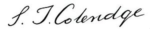 English: Reproduced signature of poet Samuel T...