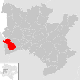 Poloha obce Sankt Martin-Karlsbach v okrese Melk (klikacia mapa)