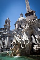 Sant' Agnese in Agone, Fontana dei Quattro Fiumi, Piazza Navona, Rom